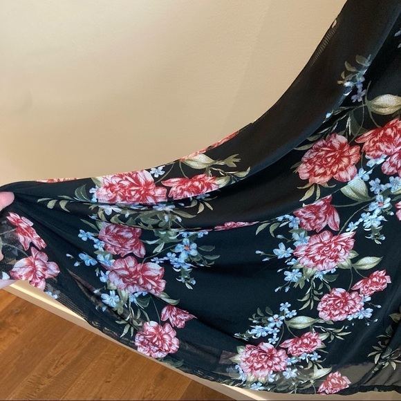TORRID Sz 3 Floral Mesh Overlay Fully Lined Sleeveless  Midi Dress - Picture 8 of 13